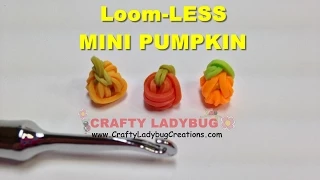 Rainbow Loom Bands MINI PUMPKIN NO LOOM-HALLOWEEN EASY Charm Tutorials/How to Make by Crafty Ladybug