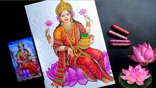 Laxmi mata Drawing / Mata Lakshmi Drawing / how to draw Lakshmi / Goddess Lakshmi Drawing