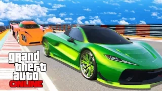 САМЫЕ УГАРНЫЕ ГОНКИ! СНОСИМ ВСЕ НА СВОЕМ ПУТИ НА БОЛЬШОЙ ВЫСОТЕ ► GTA 5 ONLINE (Угар)