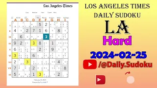 Los Angeles Times Daily Sudoku 2024-02-25 Hard