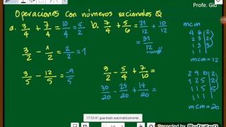 Operaciones con numeros racionales