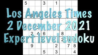 Sudoku solution – Los Angeles Times sudoku 2 December 2021 Expert level