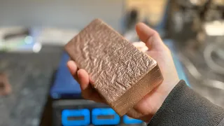 Melting copper pipe at home large copper ingot ( asmr ) my biggest copper bar yet