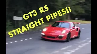 INSANE SOUNDS 9000rpm Porsche 911 GT3 RS STRAIGHT PIPES - LOUD!