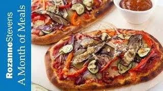 Roasted Summer Vegetable Naan Pizzas