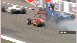 M Schumacher & Burti Race Start Crash | 2001 German Grand Prix