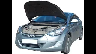 Установка газового упора капота Hyundai Elantra 5