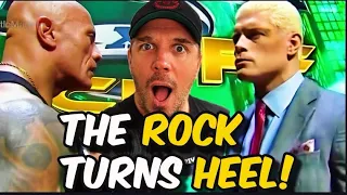 WOAH! The Rock slaps Cody Rhodes at Wrestlemania Press Conference!