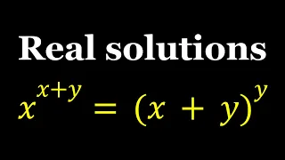 A Real Exponential Equation | x^{x+y}=(x+y)^y