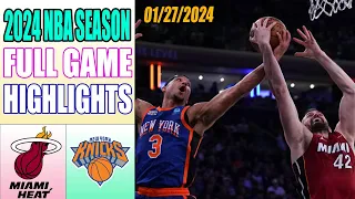 Miami Heat vs New York Knicks Full Game Highlights Jan 27, 2024 | NBA Highlights 2024