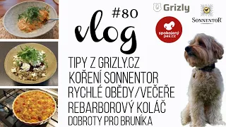 VLOG #80 | Grizly.cz, Sonnentor, tipy na rychlá jídla, rebarborový koláč a psí dobroty 🐶