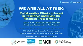 Launch of the V20-led Sustainable Insurance Facility and Collaboration on Risk Analytics