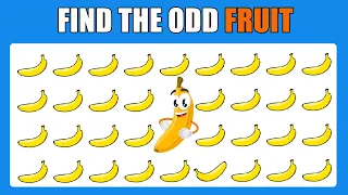 Find the ODD One Out in 10 seconds - Fruits Edition! Emoji Quiz | Easy, Medium, Hard 🍍🍎🍌