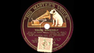 1929 Jack Hylton - Yours Sincerely (Sam Browne, vocal)