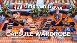 FULL-TIME TRAVEL CAPSULE WARDROBE for VAN LIFE | MINIMAL CLOSET with FUN OUTFITS