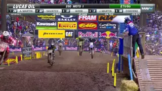 Washougal 250 Moto 1: A. Martin & Savatgy last lap battle