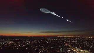 Spacex Iridium Satellite Launch PLUS Iridium Flare!!! DJI3 Advanced Drone view 12-22-17