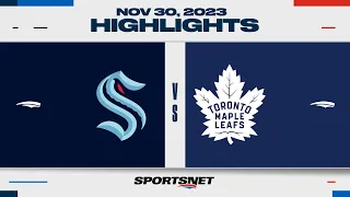 NHL Highlights | Kraken vs. Maple Leafs - November 30, 2023