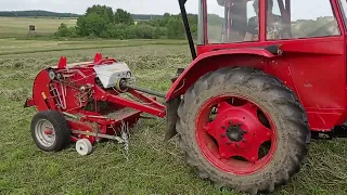 lisování sena se Zetor 3011 a lis rrx-60s