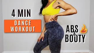 "SHE BAD" - CARDI B | (4 MIN) DANCE WORKOUT | INTENSE ABS & BOOTY| FULL BODY FAT BURN