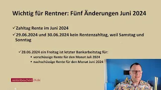 Wichtig für Rentner: fünf Änderungen im Juni 2024!