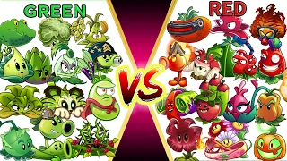 PvZ 2 Gameplay - Team GREEN vs RED - Which Team Will Win  - Team Plant Vs Team Plant