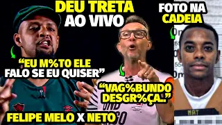 O ESP0RR0 FORTE DE FELIPE MELO PRA C!MA DE NET0 AO VIVO DURANTE ENTREVISTA APÓS FALAR SOBRE ROBINHO