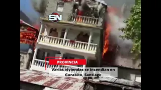 Varias viviendas se incendian en Gurabito, Santiago