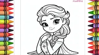 young Elsa drawing, how to draw Elsa from Frozen, Disney princess elsa drawing #frozen