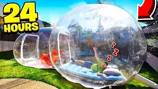 SPENDING 24 HOURS IN A BUBBLE TENT!