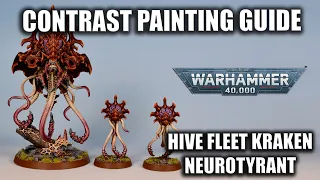 Contrast Painting Guide: Neurotyrant from the Leviathan box set in Hive Fleet Kraken colors.