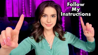 ASMR Follow My Instructions FOR SLEEP 💤😴 Positive Affirmations, Eyes Closed, Light Triggers 🌙