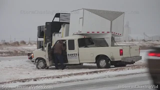 Winter Storm shuts down Interstate 70 at Kansas - Colorado Boarder