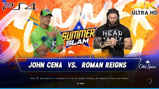 WWE 2K22 PS4 Pro - John Cena VS Roman Reigns [4K]