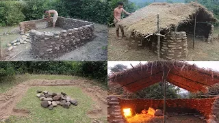 Primitive Technology: Build a Stone House - Full Video
