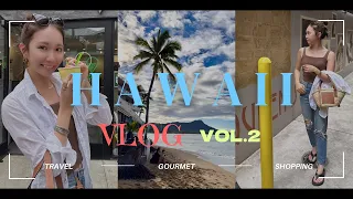 【HAWAII VOLG】Vol2 アラモアナセンターフードコート🍴一周してみた🍔カカアオ ホールフーズ ノードストロームラック👗