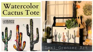 Watercolor Cactus Tote: New Desperado Transfer From IOD