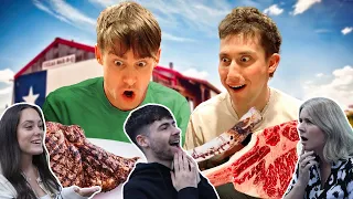 BRITISH FAMILY REACTS | Brits Try Texas Tomahawk Steak For The First Time!