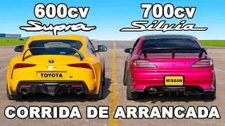 Toyota Supra de 600cv vs Nissan Silvia de 700cv: CORRIDA DE ARRANCADA