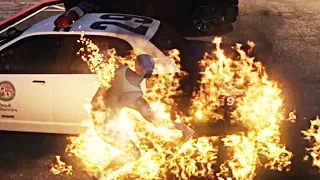 INSANE: Man throws molotovs at police! (Burning bodies) (HD)