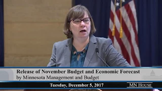 Release of November Budget and Economic Forecast by Minnesota Management and Budget  12/5/17