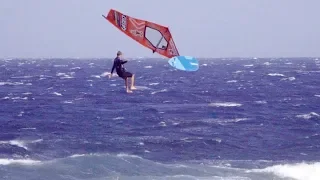 Windsurfing Crashes in 40 knots