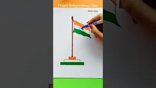 Indian Flag Drawing | Independence Day Drawing | Brush Pens| #art #shorts #short #indiaflag