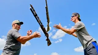 Winchester SXP Pump Shotgun Trick Shots | Throw N Loads | Gould Brothers