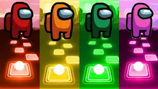 Red Among Us vs Orange Among Us vs Green Among Us vs Pink Among Us - Tiles Hop EDM Rush!