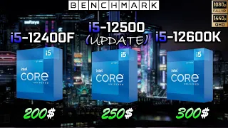 (Update) Intel i5 12400F vs i5 12500 vs i5 12600K // Benchmark // Test in 7 Games