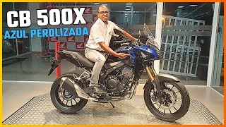 CROSSOVER CB 500X AZUL PEROLIZADA, CONFIGURAÇÕES E PREÇO ATUALIZADO