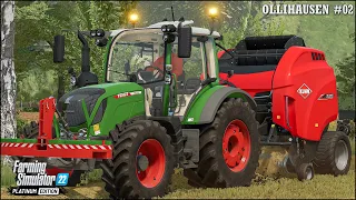 Baling Straw. Hauling & Selling Straw Round Bales🔹Ollihausen Ep.02🔹Farming Simulator 22