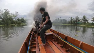 Longtail boat racer Diesel Bi-Turbo Engine reaches speeds of 200km/h on modified craft