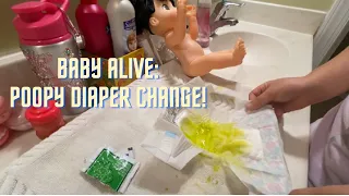 Baby Alive Poops In Their Diapers - DISGUSTING Poop Dirty Diaper Change!